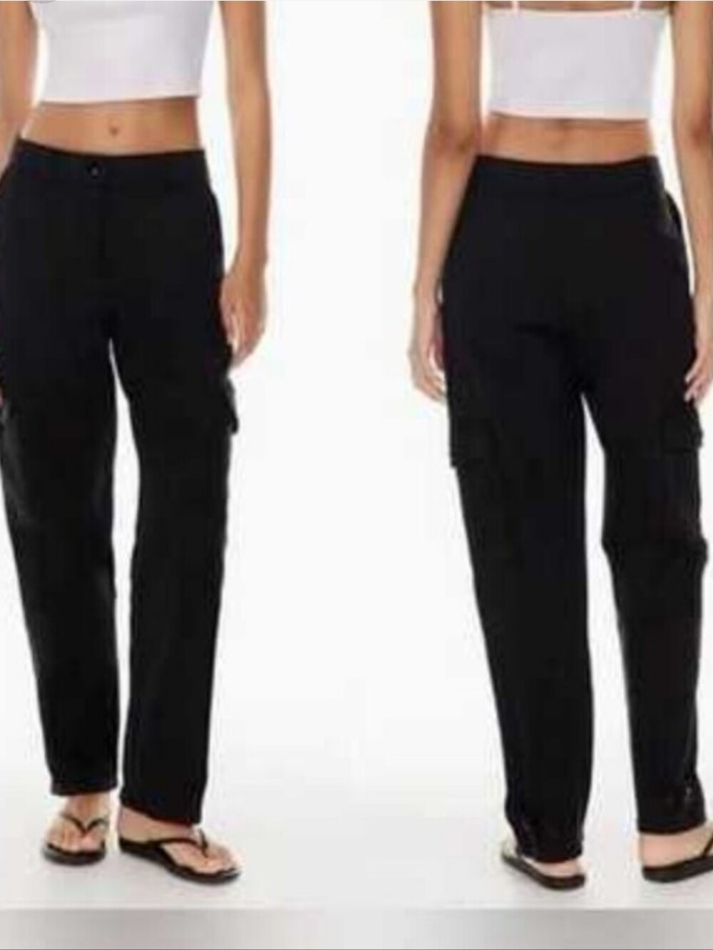 Aritzia Wilfred Women’s Black Cargo Pants Straight Leg High Rise